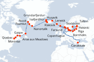 Itinéraire : Europe du Nord & Atlantique NE