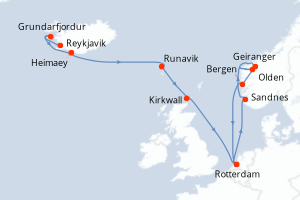 Itinéraire : Europe du Nord & Atlantique NE