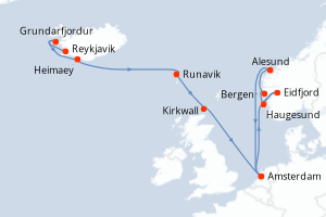 Itinéraire : Europe du Nord & Atlantique NE
