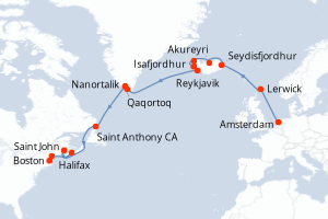 Itinéraire : Europe du Nord & Atlantique NE