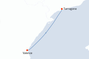 Carte itinéraire croisière - 1 jours au départ de Tarragone - Méditerranée