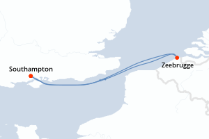 carte itinéraire croisière Europe du Nord 3 jours au départ du port de Southampton