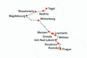 carte itinéraire croisière Danube 8 jours au départ du port de Tegel
