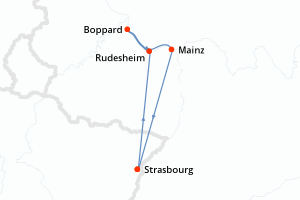 Carte de l'itinéraire de croisière Strasbourg-Strasbourg d'une durée de 3 jours