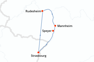 Carte de l'itinéraire de croisière Strasbourg-Strasbourg d'une durée de 3 jours