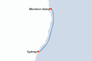 carte itinéraire croisière Australie Nouvelle Zélande 4 jours au départ du port de Sydney