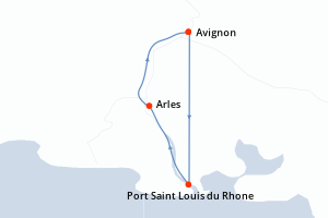 Carte de l'itinéraire de croisière Avignon-Avignon d'une durée de 3 jours