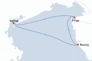 carte itinéraire croisière Adriatique 3 jours au départ du port de Venise