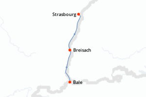carte itinéraire croisière Rhin Main Moselle 3 jours au départ du port de Bale