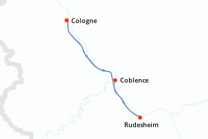 carte itinéraire croisière Rhin Main Moselle 3 jours au départ du port de Cologne