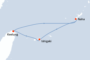 Carte de l'itinéraire de croisière Keelung-Keelung d'une durée de 4 jours