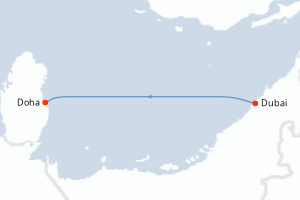 carte itinéraire croisière Mer Rouge Océan Indien 1 jour au départ du port de Dubai