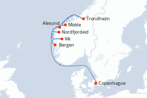carte itinéraire croisière Caraïbes Bahamas 7 jours au départ du port de Copenhague