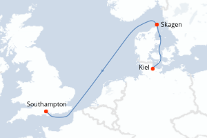 carte itinéraire croisière Europe du Nord 3 jours au départ du port de Kiel