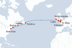 carte itinéraire croisière Caraïbes Bahamas 16 jours au départ du port de New York