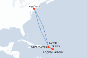 carte itinéraire croisière Amérique du Nord 12 jours au départ du port de New York