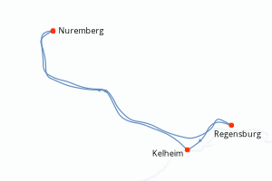 Carte itinéraire croisière Allemagne - 4 jours au départ de Nuremberg - Elbe