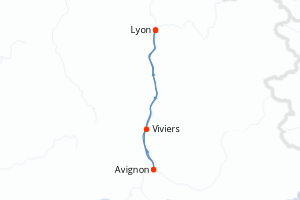 carte itinéraire croisière Rhône  Saone 3 jours au départ du port de Lyon