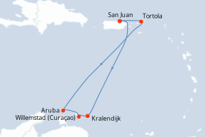 carte itinéraire croisière Caraïbes Bahamas 7 jours au départ du port de San Juan