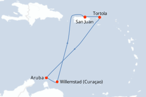 carte itinéraire croisière Caraïbes Bahamas 7 jours au départ du port de San Juan