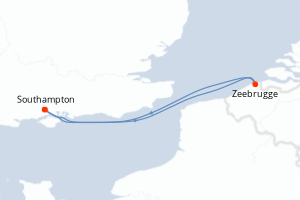 carte itinéraire croisière Europe du Nord 4 jours au départ du port de Southampton