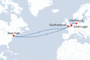 carte itinéraire croisière Amérique du Nord 19 jours au départ du port de New York