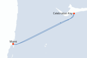 carte itinéraire croisière Amérique du Nord 3 jours au départ du port de Miami