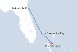 Carte de l'itinéraire de croisière Jacksonville-Jacksonville d'une durée de 5 jours