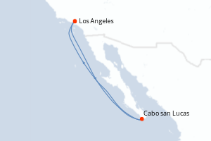 Carte de l'itinéraire de croisière Los Angeles-Los Angeles d'une durée de 5 jours