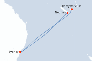 carte itinéraire croisière Australie Nouvelle Zélande 7 jours au départ du port de Sydney