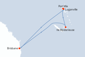 carte itinéraire croisière Australie Nouvelle Zélande 8 jours au départ du port de Brisbane