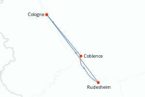 Carte de l'itinéraire de croisière Cologne-Cologne d'une durée de 3 jours