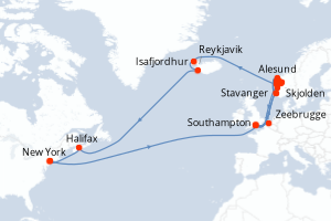 carte itinéraire croisière Amérique du Nord 31 jours au départ du port de New York