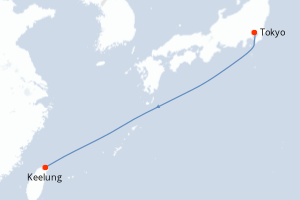 carte itinéraire croisière Asie 3 jours au départ du port de Tokyo