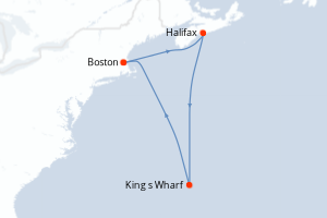 carte itinéraire croisière Amérique du Nord 7 jours au départ du port de Boston