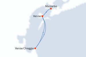 carte itinéraire croisière Adriatique 4 jours au départ du port de Venise