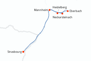 Carte de l'itinéraire de croisière Strasbourg-Strasbourg d'une durée de 3 jours