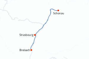 Carte de l'itinéraire de croisière Strasbourg-Strasbourg d'une durée de 3 jours