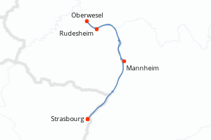 Carte de l'itinéraire de croisière Strasbourg-Strasbourg d'une durée de 3 jours