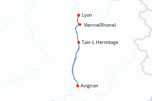 carte itinéraire croisière Rhône  Saone 4 jours au départ du port de Lyon