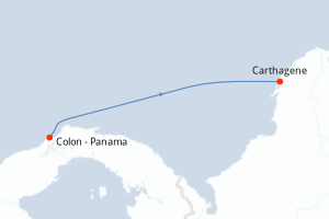 carte itinéraire croisière Amérique du Sud 1 jour au départ du port de Colon - Panama