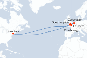 carte itinéraire croisière Amérique du Nord 19 jours au départ du port de New York