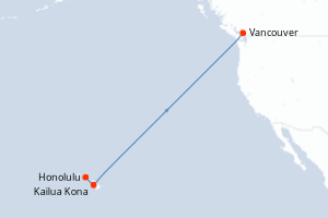 carte itinéraire croisière Alaska 8 jours au départ du port de Honolulu