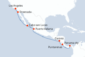 carte itinéraire croisière Amérique du Nord 10 jours au départ du port de Panama city