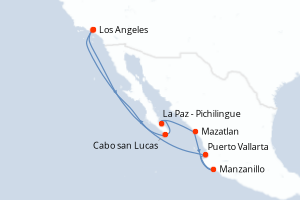 carte itinéraire croisière Amérique du Nord 10 jours au départ du port de Los Angeles