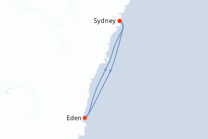 carte itinéraire croisière Australie Nouvelle Zélande 3 jours au départ du port de Sydney