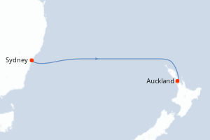 carte itinéraire croisière Australie Nouvelle Zélande 4 jours au départ du port de Sydney