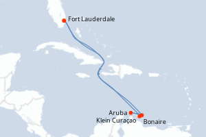 carte itinéraire croisière Caraïbes Bahamas 8 jours au départ du port de Fort Lauderdale