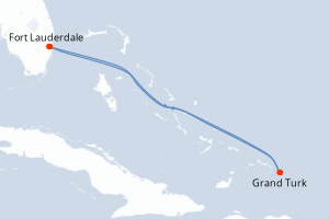 carte itinéraire croisière Caraïbes Bahamas 4 jours au départ du port de Fort Lauderdale