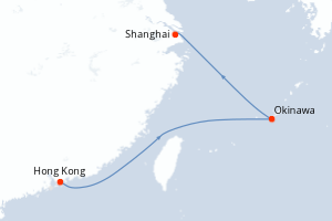 carte itinéraire croisière Asie 4 jours au départ du port de Hong Kong